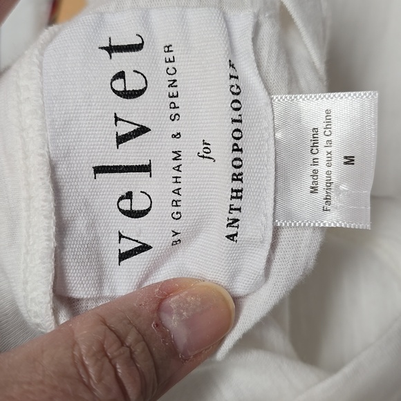 {Anthropologie} Velvet Graham Spencer Women's White Cotton Gauze Balloon Sleeve - Picture 11 of 11
